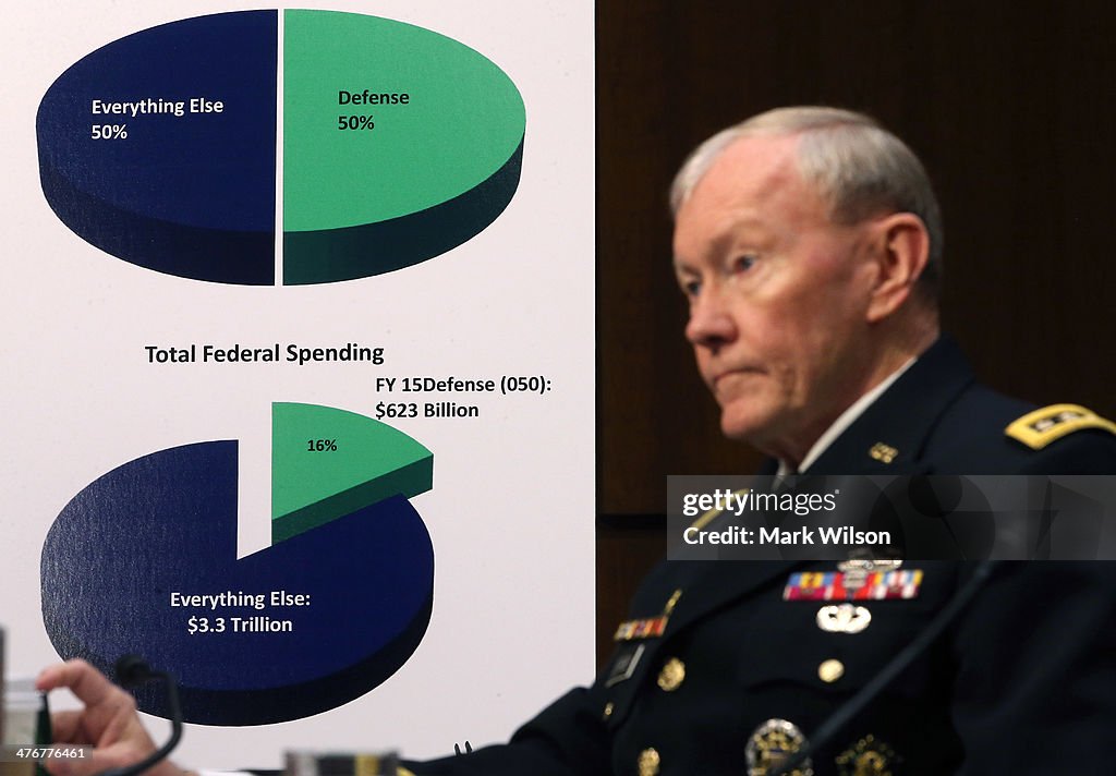 Defense Secretary Hagel And Chairman Of Joint Chiefs Of Staff Dempsey Testify On Defense Budget