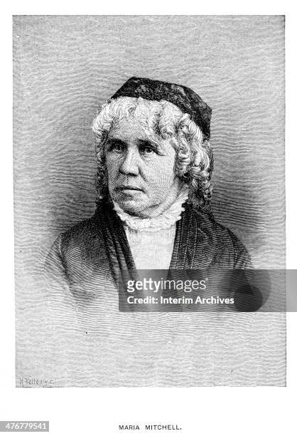 Portrait of American astronomer Maria Mitchell , late nineteenth century. Mitchell, the first American female professional astronomer, was also the...