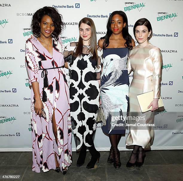 Danielle Prescod, Ruthie Friedlander, Chrissie Rutherford and Katie Ermilio attend the 2014 Whitney Biennial Opening Night Party at The Whitney...