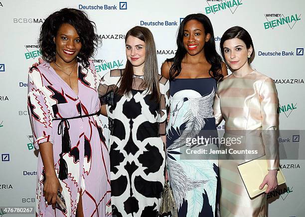 Danielle Prescod, Ruthie Friedlander, Chrissie Rutherford and Katie Ermilio attend the 2014 Whitney Biennial Opening Night Party at The Whitney...