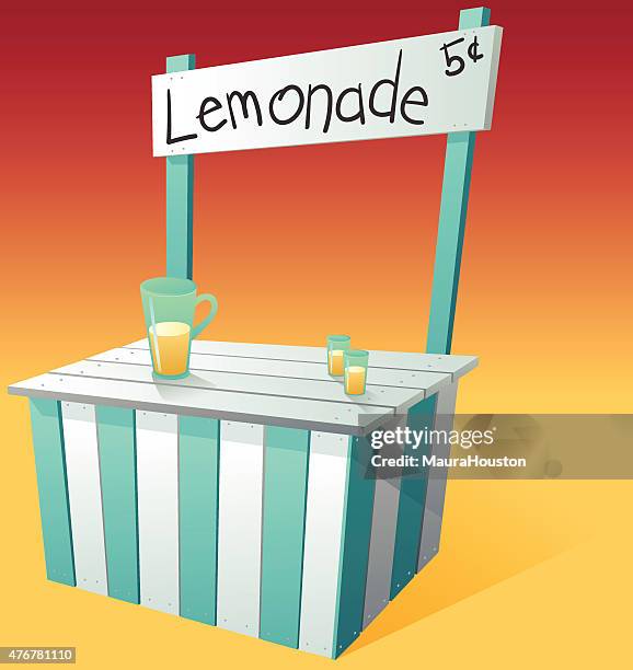illustrazioni stock, clip art, cartoni animati e icone di tendenza di bancarella della limonata - bancarella della limonata