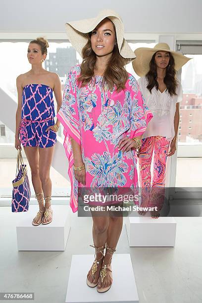 Model poses during the Lilly Pulitzer Resort 2016 Collection Presentation at the Sky Room at the New Museum on June 11, 2015 in New York City.