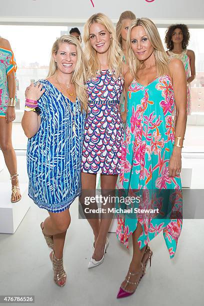 Lily Pulitzer VP of Marketing & Creative Communications Jane Schoenborn-Paradis, model Erin Heatherson and Lily Pulitzer EVP of Product Design Mira...