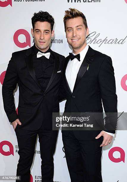 Michael Turchin and Lance Bass arrive for the 22nd Annual Elton John AIDS Foundation's Oscar Viewing Party held at West Hollywood Park on March 2,...