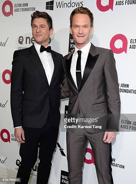 David Burtka and Neil Patrick Harris arrive for the 22nd Annual Elton John AIDS Foundation's Oscar Viewing Party held at West Hollywood Park on March...