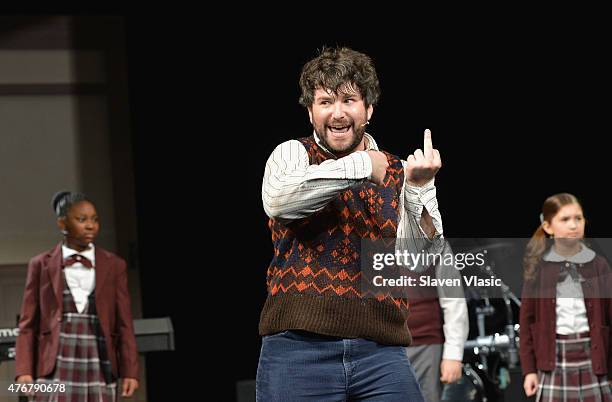 Alex Brightman performs during a press preview performance of "School of Rock - The Musical" at Gramercy Theatre on June 11, 2015 in New York City.