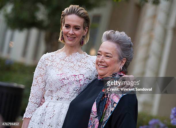 Actors Sarah Paulson and Kathy Bates attend FX's "American Horror Story: Freakshow" FYC special screening and Q&A at Paramount Studios on June 11,...