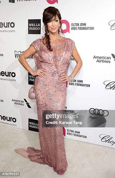 Sofia Milos arrives for the 22nd Annual Elton John AIDS Foundation's Oscar Viewing Party held at West Hollywood Park on March 2, 2014 in West...