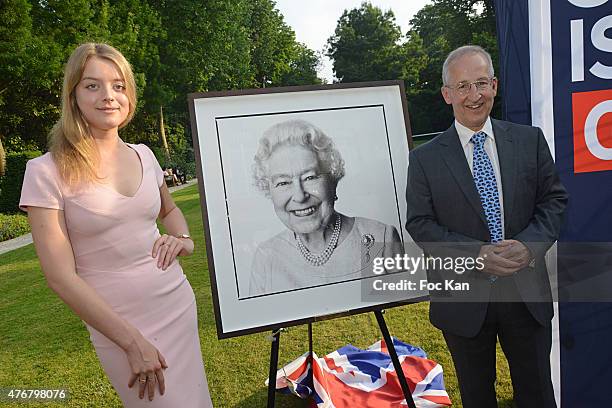 Flora Alexandra Ogilvy from the Royal Family and Great Britain ambassador Sir Peter Ricketts attend the British 'Summer Time 2015' cocktail at the...