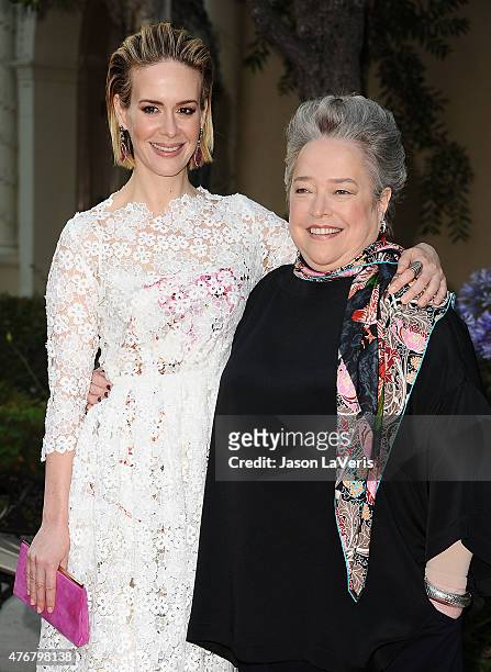 Actresses Sarah Paulson and Kathy Bates attend FX's "American Horror Story: Freakshow" FYC special screening and Q&A at Paramount Studios on June 11,...