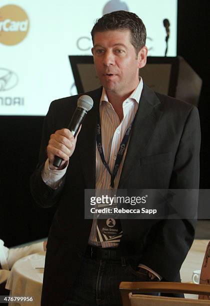 Chief Marketing Officer for The Recording Academy Evan Greene speaks at the 2015 GRAMMY Partner Summit at The Fess Parker A Doubletree by Hilton...