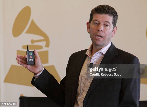 Chief Marketing Officer for The Recording Academy Evan Greene speaks at the 2015 GRAMMY Partner Summit at The Fess Parker A Doubletree by Hilton...