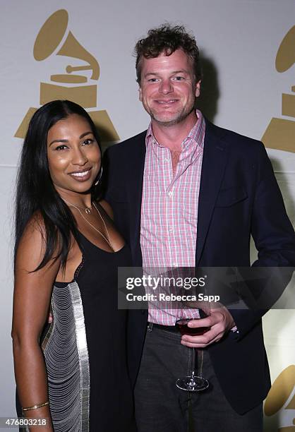 Singer Melanie Fiona and Director of Marketing & Strategic Alliances for The Recording Academy Jim Cannella attend the 2015 GRAMMY Partner Summit at...