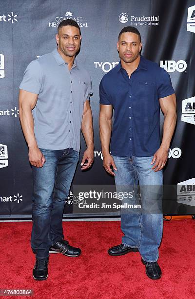 Kevin Hodge and Keith Hodge attend the "Dope" opening night premiere during the 2015 American Black Film Festival at SVA Theater on June 11, 2015 in...