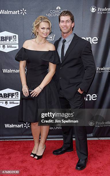 Actors Angeline-Rose Troy and Josh Carter attend the "Dope" opening night premiere during the 2015 American Black Film Festival at SVA Theater on...