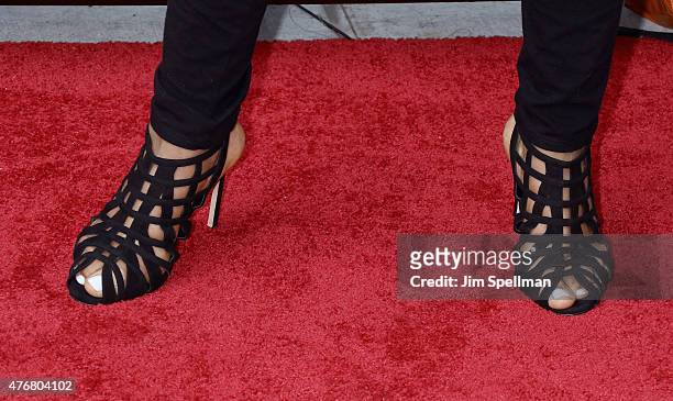 Actress Jenifer Lewis, shoe detail, attends the "Dope" opening night premiere during the 2015 American Black Film Festival at SVA Theater on June 11,...