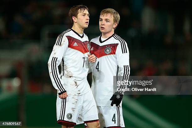 Lucas Cueto and Hermann Doerner of Germany appears frustrated during the U18 International Friendly Match match between Germany and France at Stadion...