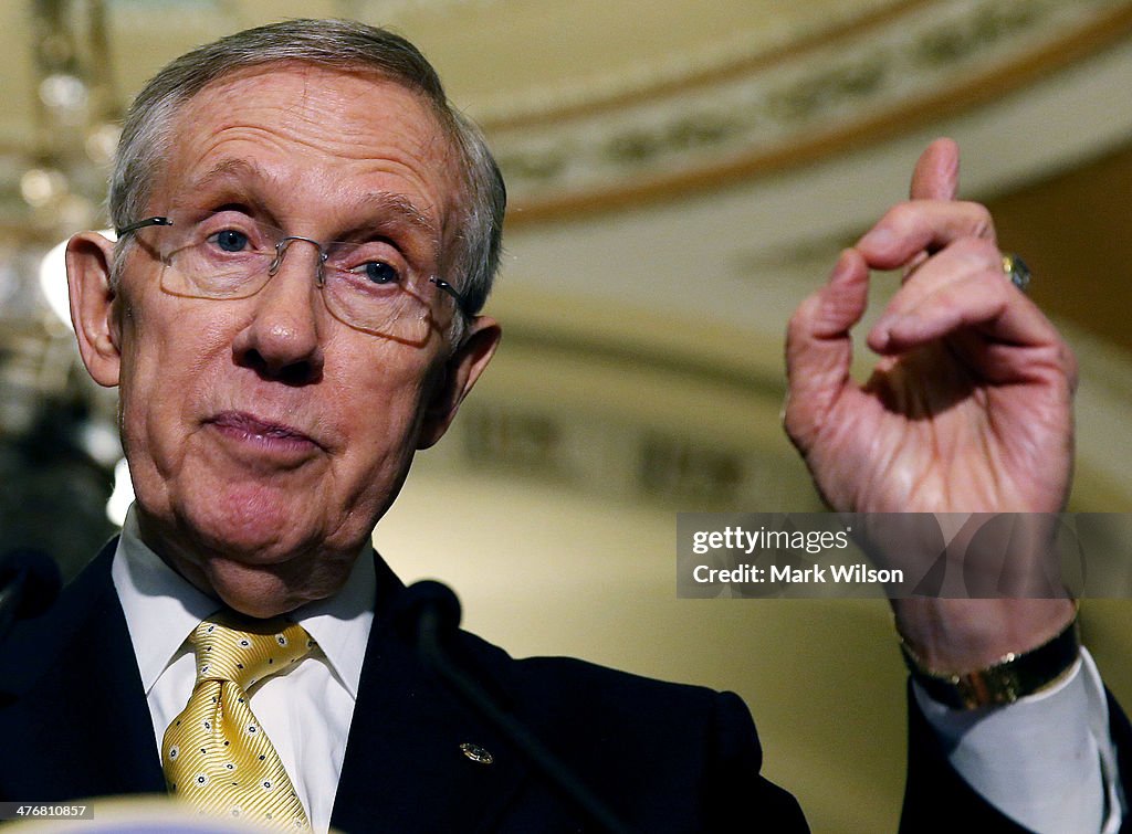 Senate Democrats Speak To The Press After Their  Weekly Policy Luncheon