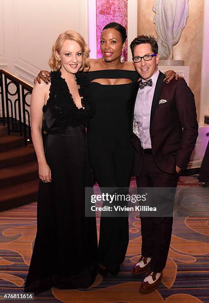 Actresses Wendi McLendon-Covey and Aisha Tyler and actor Dan Bucatinsky attend the Lambda Legal 2014 West Coast Liberty Awards Hosted By Wendi...