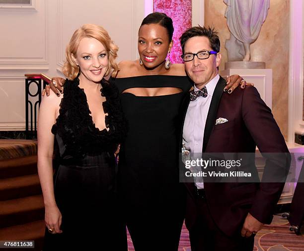 Actresses Wendi McLendon-Covey and Aisha Tyler and actor Dan Bucatinsky attend the Lambda Legal 2014 West Coast Liberty Awards Hosted By Wendi...