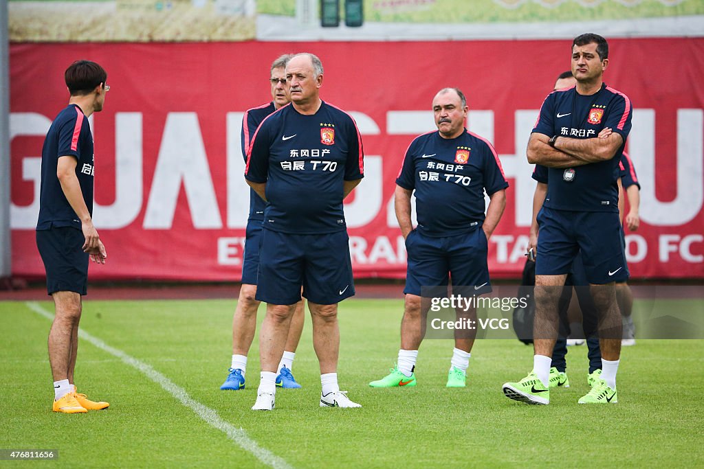 Luiz Felipe Scolari Trains With Guangzhou Evergrande In Guangzhou