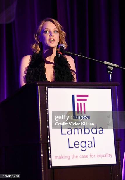 Actress Wendi McLendon-Covey hosts the Lambda Legal 2014 West Coast Liberty Awards Hosted By Wendi McLendon-Covey at the Beverly Wilshire Four...