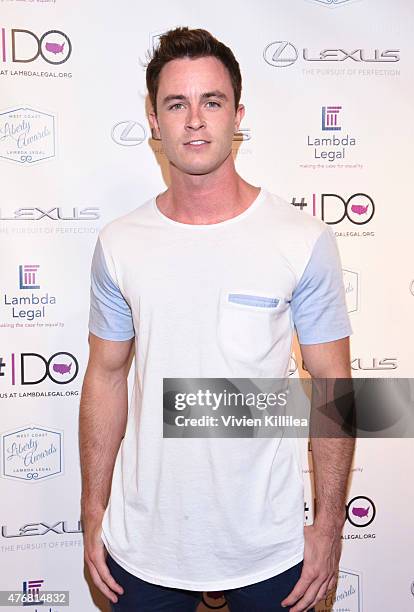 Actor Ryan Kelley attends the Lambda Legal 2014 West Coast Liberty Awards Hosted By Wendi McLendon-Covey at the Beverly Wilshire Four Seasons Hotel...