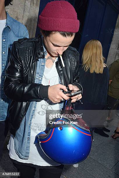 Model Agathe Mougin attends the 'A L'Impossible Je Suis Tenu' :Mathieu Cesar Photo Installation At Espace 17 Rue Commines on June 11, 2015 in Paris,...