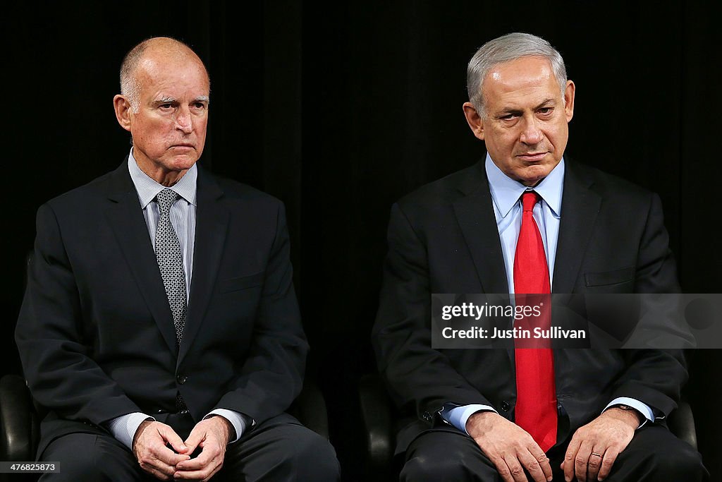 Israeli Prime Minister Netanyahu Meets With California Gov. Jerry Brown In San Francisco