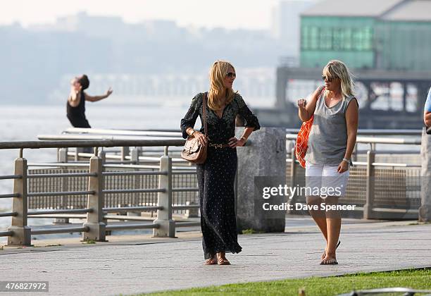 Heidi Klum seen out with her family daughters Lou Sulola Samuel , Helene Boshoven Samuel and son Johan Riley Fydor Taiwo Samuel on June 11, 2015 in...