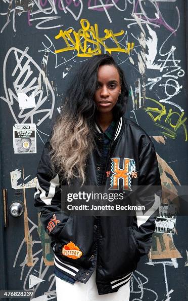 Angel Haze Rapper Portrait of American rapper Angel Haze as she poses in front of a ...