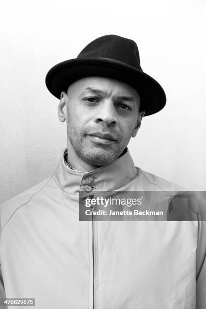 Portrait of DJ Nature as he poses against a white background, New York, New York, December 11, 2012.