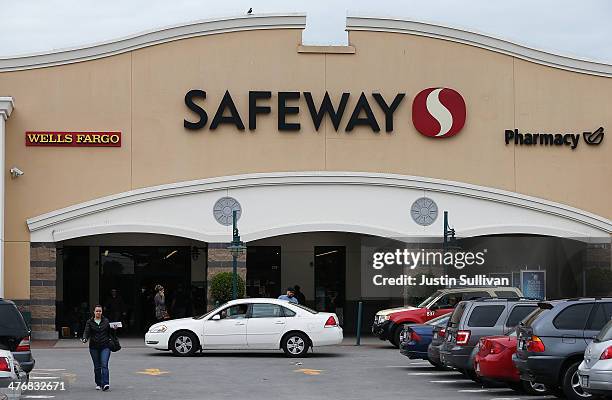 Customers leave a Safeway store on March 5, 2014 in San Francisco, California. Private equity firm Cerberus Capital Management LP is reportedly close...