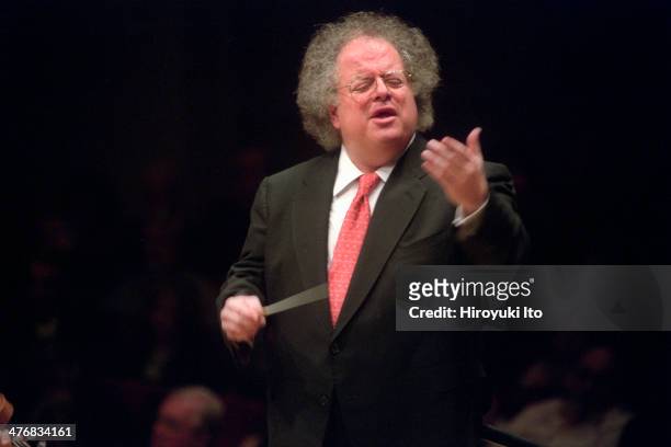 The Met Orchestra performing at Carnegie Hall on Sunday afternoon, May 19, 2002.This image:James Levine leading the Met Orchestra in Mozart's...