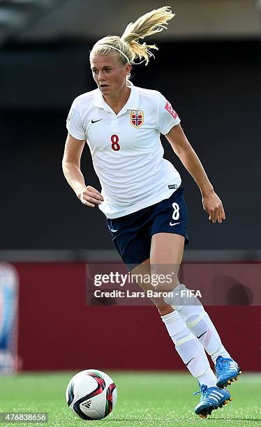 Solveig Gulbrandsen of Norway runs with the ball during the FIFA Women's World Cup 2015 Group B match between Germany and Norway at Lansdowne Stadium...