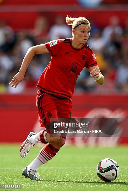 Alexandra Popp of Germany runs with the ball during the FIFA Women's World Cup 2015 Group B match between Germany and Norway at Lansdowne Stadium on...