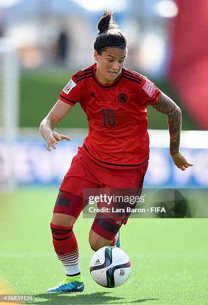 Dzsenifer Marozsan of Germany runs with the ball during the FIFA Women's World Cup 2015 Group B match between Germany and Norway at Lansdowne Stadium...