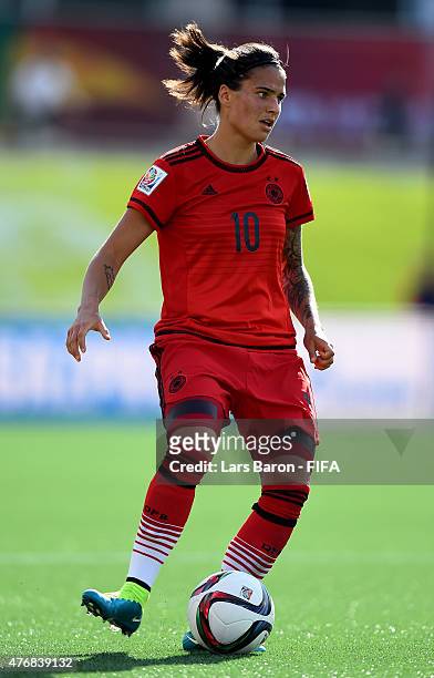 Dzsenifer Marozsan of Germany runs with the ball during the FIFA Women's World Cup 2015 Group B match between Germany and Norway at Lansdowne Stadium...