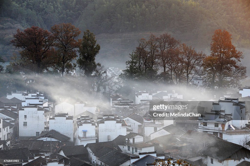 Chinese  Village  houses morning