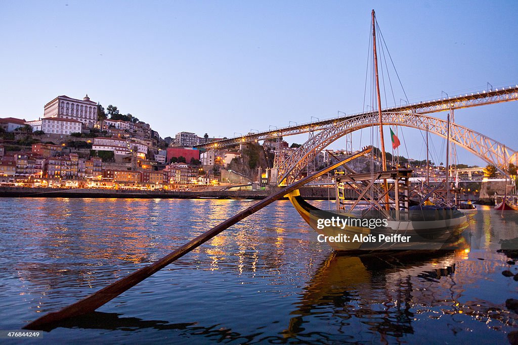 Boat and the Dom Luís Bridge