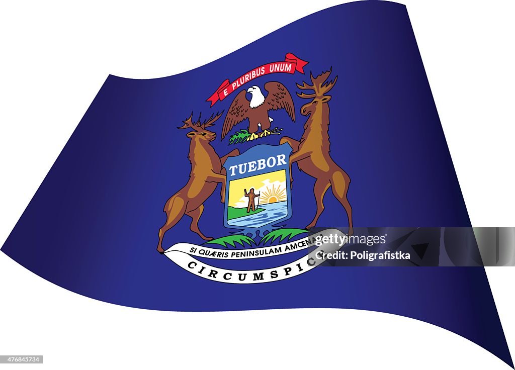 Waving Flag of Michigan