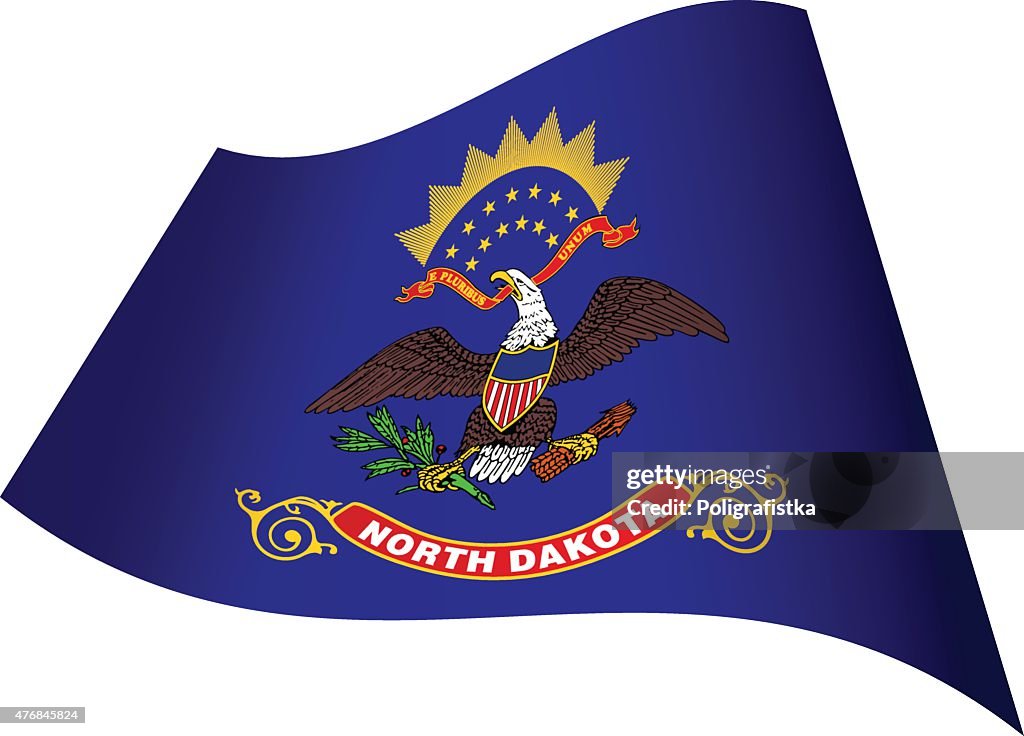 Waving Flag of North Dakota