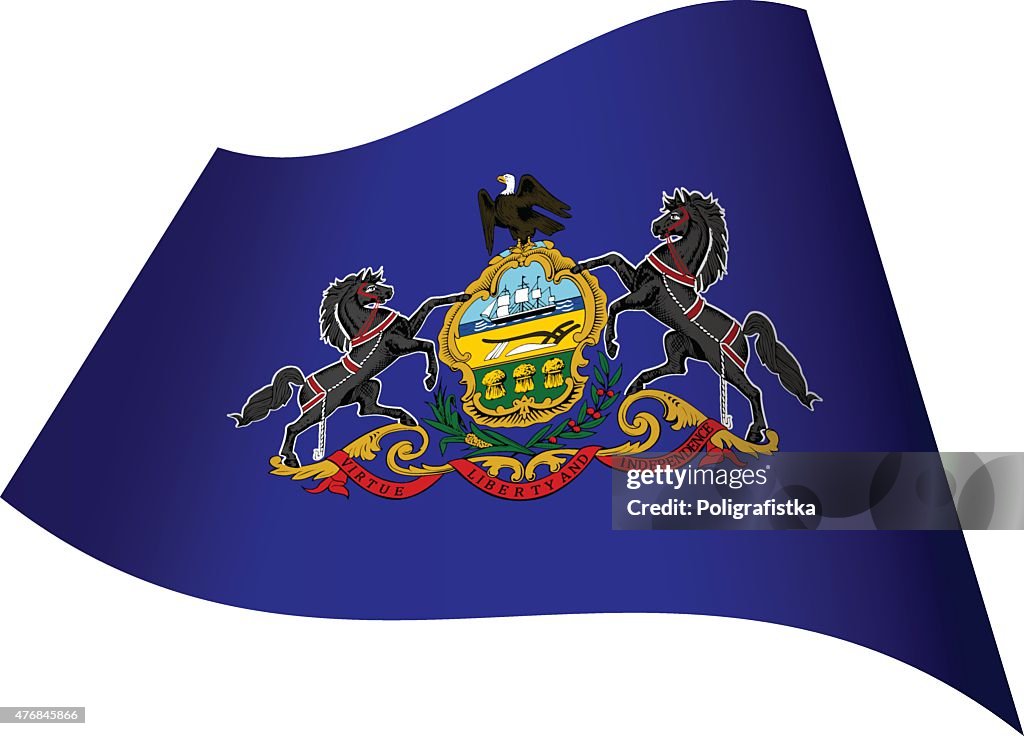 Waving Flag of Pennsylvania