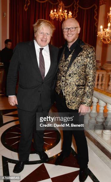 Boris Johnson and John Caudwell attend a dinner hosted by John Caudwell on March 5, 2014 in London, England.