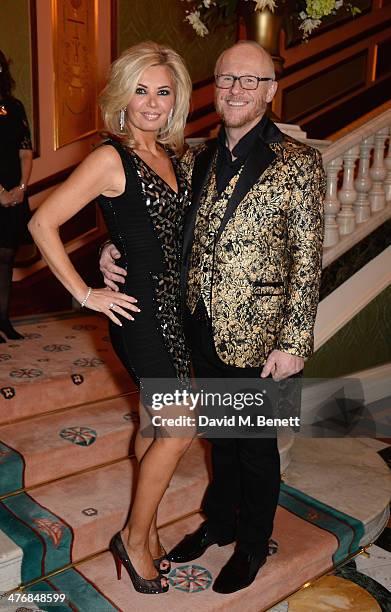 Claire Caudwell and John Caudwell attend a dinner hosted by John Caudwell on March 5, 2014 in London, England.