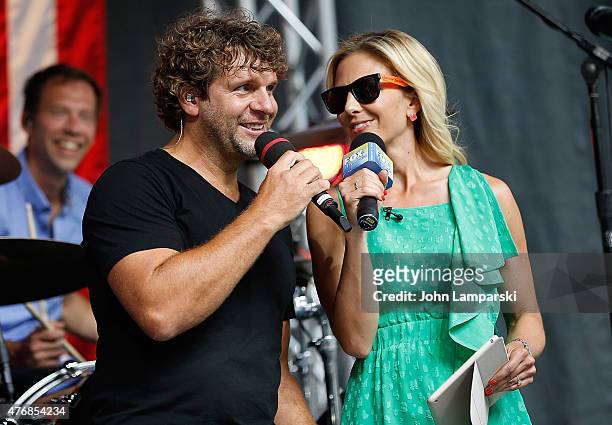 Billy Currington and Elisabeth Hasselbeck attend "FOX & Friends" All American Concert Series outside of FOX Studios on June 12, 2015 in New York City.