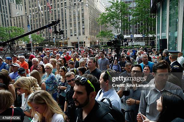 Atmosphere during "FOX & Friends" All American Concert Series outside of FOX Studios on June 12, 2015 in New York City.