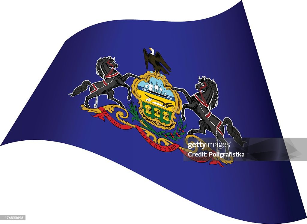 Waving Flag of Pennsylvania