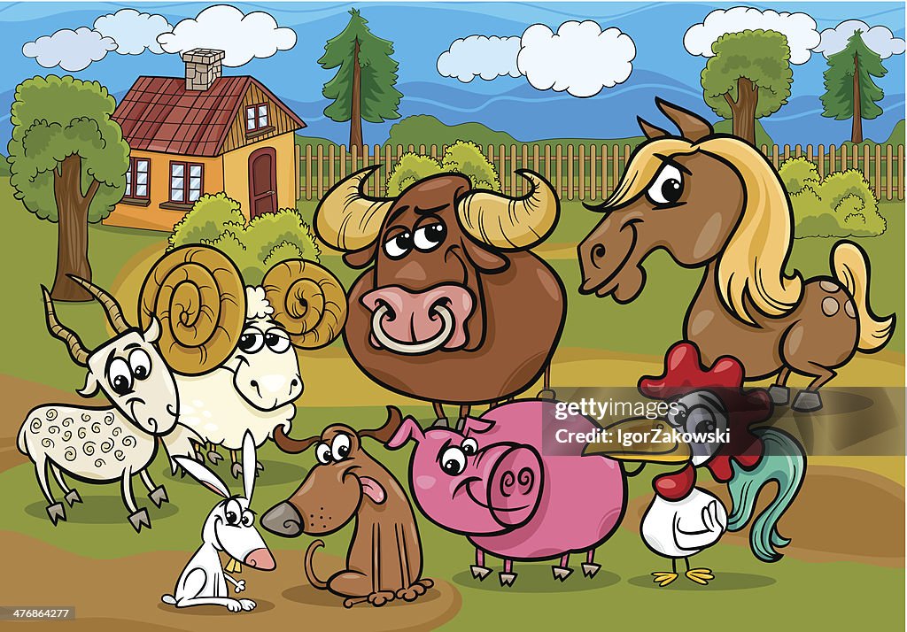 Grupo De Animales De Granja Dibujos Animados Ilustración Ilustración de stock - Getty Images Grupo De Animales De Granja Dibujos Animados Ilustración Ilustración de stock - Getty Images