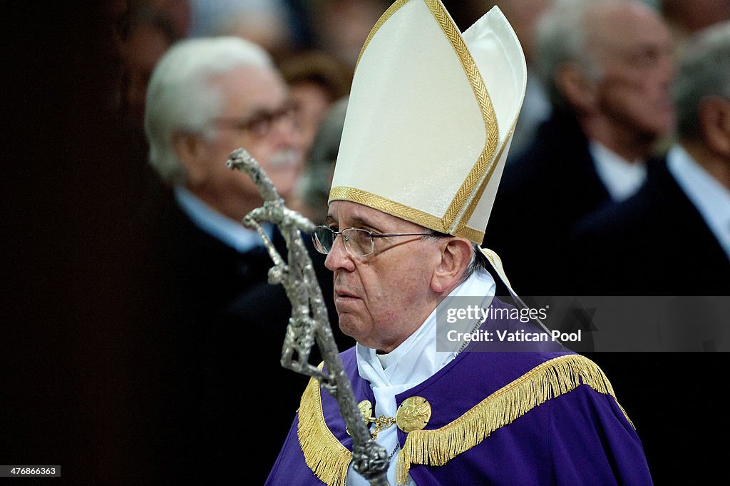 Pope Francis Celebarates Ash Wednesday At Santa Sabina Basilica